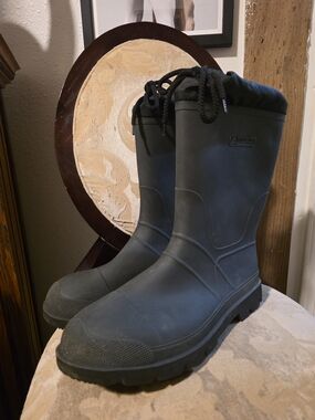 Ozark Trail Black Rain & Snow Boots with Lace Top